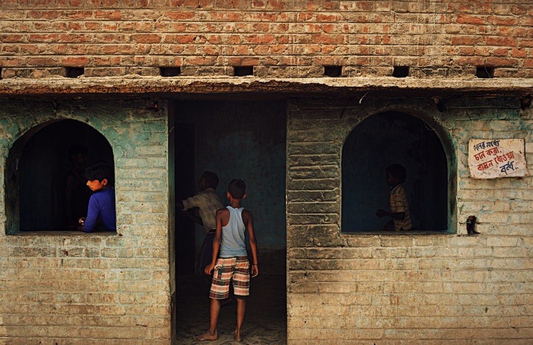 village street scene with people