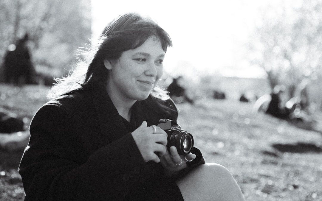 photographer with vintage camera
