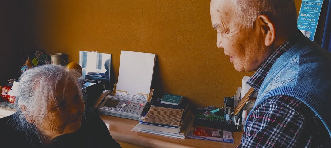 elderly person telling story